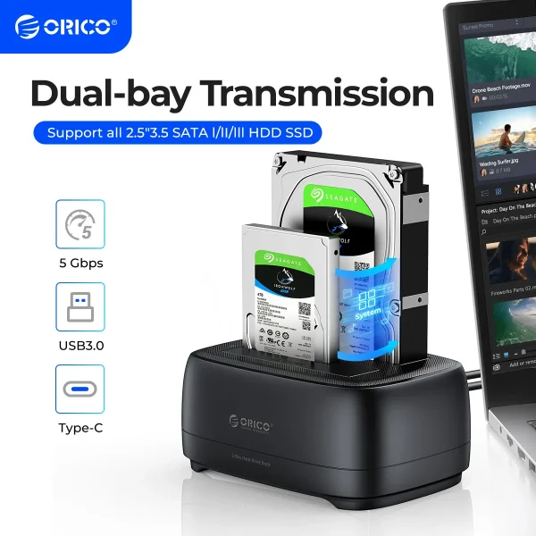 Orico 2 Bay Hard Drive Enclosure​
